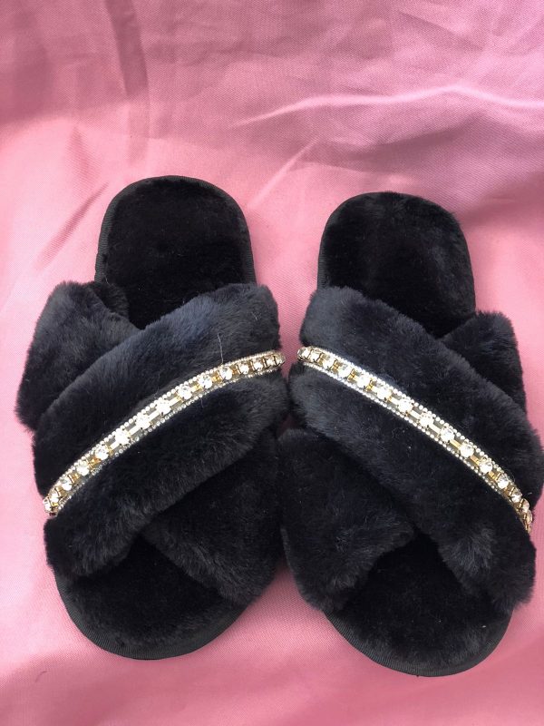 Sandalias de brillos peluche